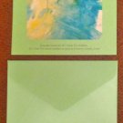 Green Art Themed Postcard Note Card with Envelope