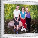Oil portrait from photo, 3 people, 30"x40", unframed - painting from photo