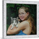 Photo into oil painting, 1 Pet and 1 Person, 20"x24", unframed - oil paintings from photos