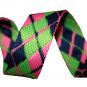 Blue, Green and Pink Reversible Argyle Belt