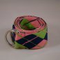 Blue, Green and Pink Reversible Argyle Belt