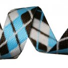 Blue, White and Brown Reversible Argyle Belt