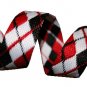 Black, White and Red Reversible Argyle Belt