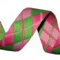 Green and Pink Reversible Argyle Belt