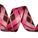 Brown and Pink Reversible Argyle Belt
