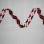 Black, White and Red Reversible Argyle Belt