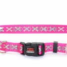 TuffLock Pink Bad to the Bone Collar- Small