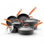 Rachael Ray 10-Piece Cookware Set: Dishwasher safe, Non-stick Orange