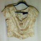 Womens Gold Blouse Top Cap Sleeve Acetate Size 12