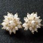 Snow White Drop Clip-on Cluster Earrings