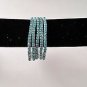 5 Rhinestone Blue Stretch Elastic Cuff Bracelets