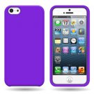 Silicone Fitted Soft Skin Case Cover for Apple iPhone 5 / 5S - Purple