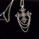 Cross Necklace Pendant Chain Sterling Plated Stainless Steel