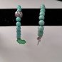 2 Charms Bird Shamrock Turquoise Bangle Cuff Bracelets NWOT