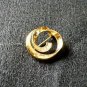 Gold with Rhinestones Pin Brooch
