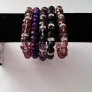 5 Gemstone Stretch Crystal Beads Bangle Cuff Bracelets