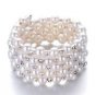 5 Gemstone Stretch Crystal Beads Bangle Cuff Bracelets