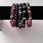 5 Gemstone Stretch Crystal Beads Bangle Cuff Bracelets