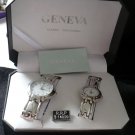 His and Hers Matching Wrist Watch Gift Set Geneva Quartz Classic Collection