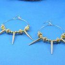 Gold Hoop Dangle Pierce Hook Earrings