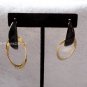 Gold Tone Black Dangle Drop Earrings Surgical Steel Post