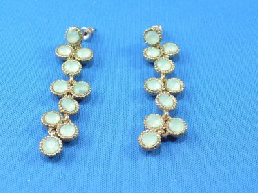 Pale Green Dangle Surgical Steel Pierce Earrings
