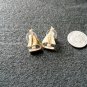 Sailboats Crystal Gold Earrings Surgical Steel Post