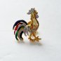 Multi-Tone Gold Rooster Animal Rhinestone Acrylic Pin Brooch