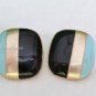 Black Gold Blue Earrings Surgical Steel Post No Stone Multi-Color