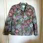 Quilted Jacket Blazer Multi-Color Pattern of Roses - Size 10