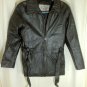 American Eagle Leather Black Basic Jacket with Belt attached Size Small