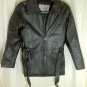 American Eagle Leather Black Basic Jacket with Belt attached Size Small