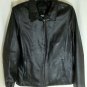Jacklyn Smith Classic Black Leather Solid Basic Jacket Coat Size LG