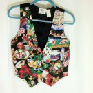 Christmas Vest Size Small 100% Cotton, Chico's Multi-Color
