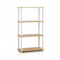 Sterilite 4-Tier Tube Shelf, Beech and White