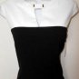Calvin Klein Dress Size 6 Black White Stretch Sheath Keyhole Career Cocktail
