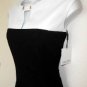 Calvin Klein Dress Size 6 Black White Stretch Sheath Keyhole Career Cocktail