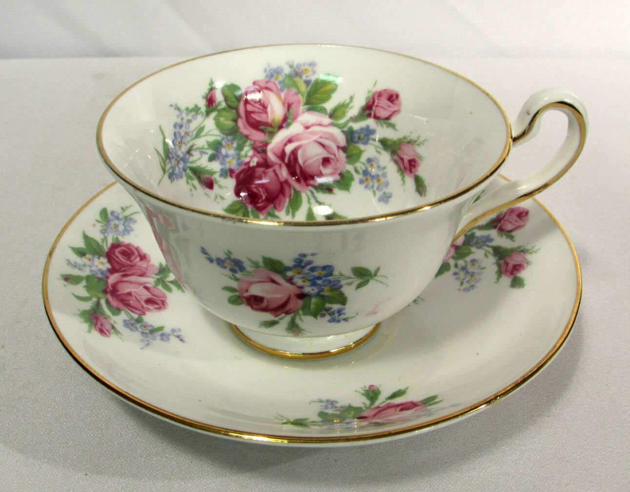 Vintage Rosina-Queens Cup & Saucer Footed 4870 Roses (Smooth) Bone ...