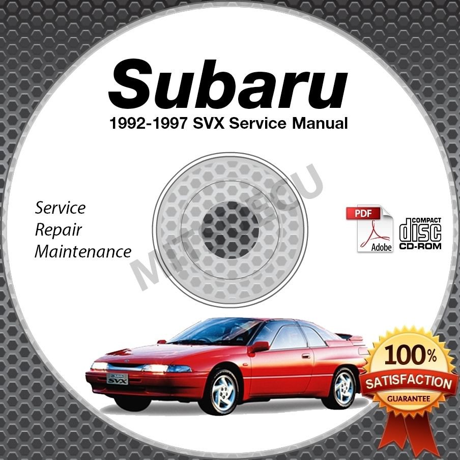 1992-1997 SUBARU SVX Service Manual CD repair shop 3.3L 1993 1994 1995 1996