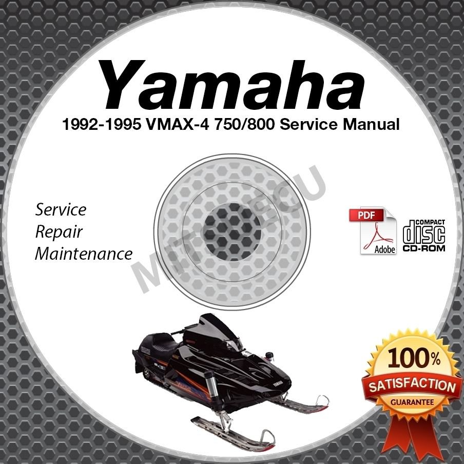 19921995 Yamaha VMAX4 750/800 Snowmobile Service Manual CD ROM repair