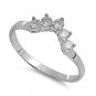 Five-Stone Brilliant Cut CZ Wedding Ring Guard Sterling Silver Wedding Ring