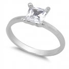 1CT PRINCESS CUT CZ SOLITAIRE ENGAGEMENT RING Solid Sterling Silver Sterling Sil