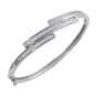 Channel Set Baguettes CZ Silver Bangle Bracelet Sterling Silver