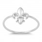 Silver Ring - Fleur de Lise 925 Solid Sterling Silver Band 10 mm