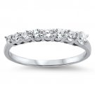 8 Stone Graduated CZ Journey Anniversary Band Ring Sterling Silver Sterling Silv