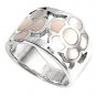 silver Ring W/Stone - Flower Natural MOTHER OF PEARL .925 Solid Sterling Silver