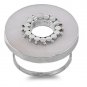 silver Ring W/ Pearl & Hole in the Center Natural MOTHER OF PEARL .925 Solid Ste