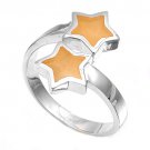 silver Ring W/ Stone - Star Natural  .925 Solid Sterling Silver Ring