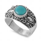 silver Ring W/ Stone - Turquoise Natural TURQUOISE .925 Solid Sterling Silver Ri