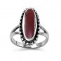 Silver Ring W/ Stone Natural CARNELIAN .925 Solid Sterling Silver Ring